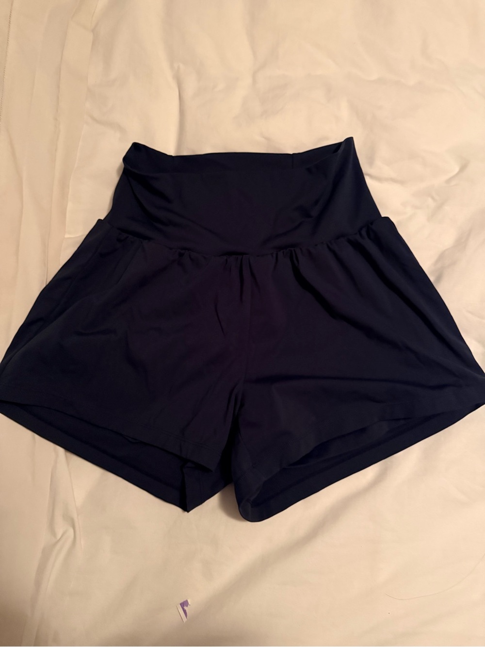 HALARA High-Waist Athletic Shorts - Navy Blue
